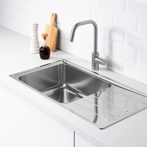 Встраиваемая мойка - IKEA VATTUDALEN/LILLVIKEN, 47х86 см, нержавеющая сталь, ВАТТУДАЛЕН/ЛИЛЛЬВИКЕН ИКЕА (изображение №6)