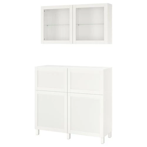 Комбинация для хранения - IKEA BESTÅ/BESTA/Беста/Бесто ИКЕА, 120x42x213 см, белый, (изображение №1)