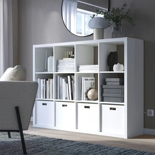 Стеллаж 12 ячеек - IKEA KALLAX, 112х147 см, белый, КАЛЛАКС ИКЕА (изображение №2)