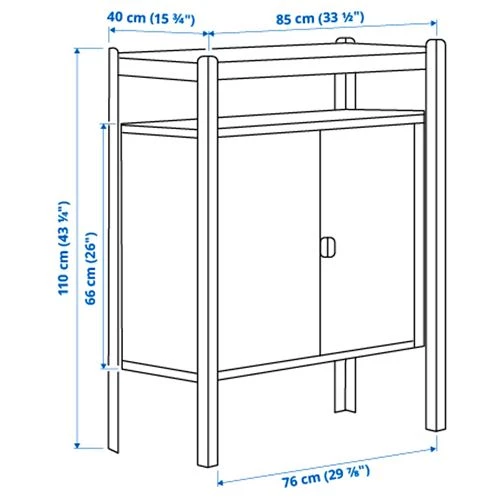 Стеллаж - IKEA BROR, 85х40х110 см, черный, БРУР ИКЕА (изображение №5)