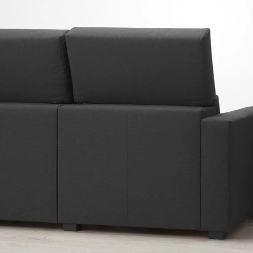 2-местный диван и козетка - IKEA ODENSLUNDA, 93x146x230см, черный, ОДЕНСЛЮНДА ИКЕА (изображение №6)