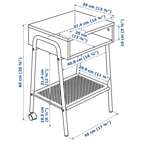 Прикроватная тумбочка - IKEA SETSKOG/CЕТСКОГ ИКЕА, 35х45х65 см, черный (изображение №6)