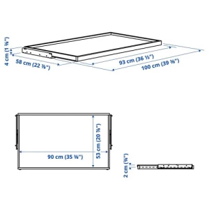Выдвижная полка - IKEA KOMPLEMENT, 100x58 см, темно-серый КОМПЛИМЕНТ ИКЕА