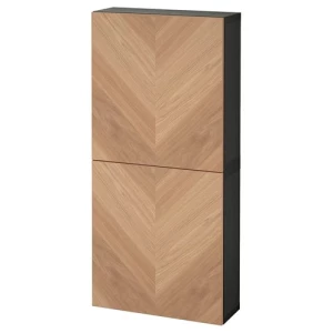 Навесной шкаф - IKEA BESTÅ/BESTA, 60x22x128 см, коричневый, Бесто ИКЕА