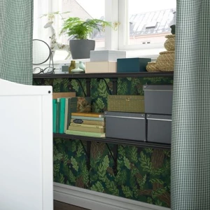Полка настенная - BERGSHULT/KROKSHULT IKEA/БЕРГСХУЛЬТ/ КРОКХУЛЬТ ИКЕА, 80x20 см, черная