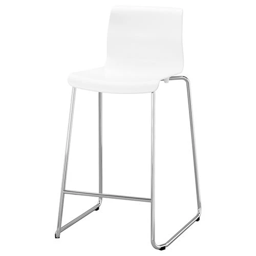 Барный стул - IKEA GLENN/ИКЕА ГЛЕН , 48х50х89 см, белый (изображение №1)