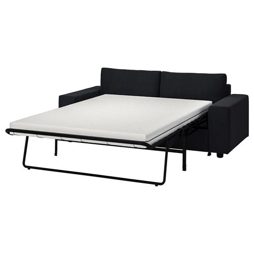 Диван-кровать 2-местный - IKEA VIMLE, 204х98х83 см, белый/черный, ВИМЛЕ ИКЕА (изображение №2)