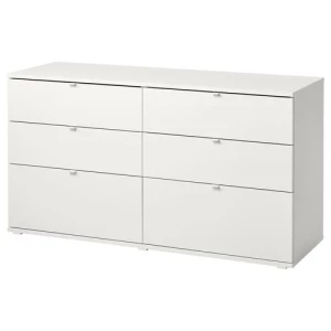 Комод с 6 ящиками - IKEA VIHALS/ВИХАЛС ИКЕА, 47х75х140 см, серый