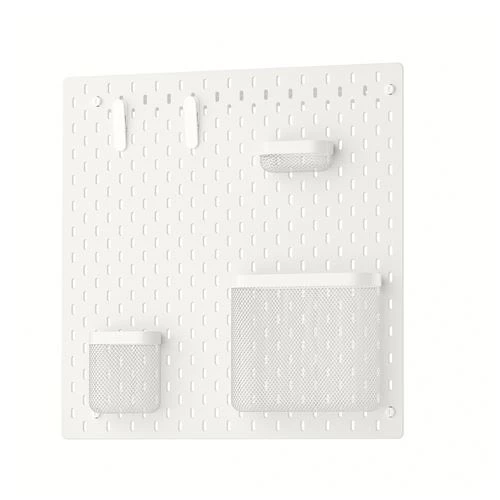 Комбинированная перфорированная доска  - SKÅDIS / SKАDIS IKEA/ СКОДИС  ИКЕА,  56х56 см, белый (изображение №2)