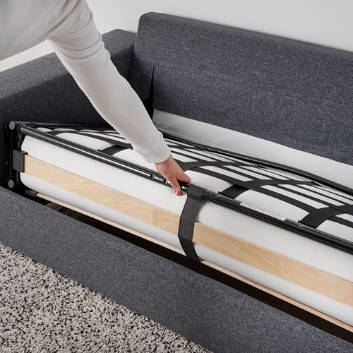 Диван-кровать 2-местный - IKEA VIMLE, 204х98х83 см, серый, ВИМЛЕ ИКЕА (изображение №6)