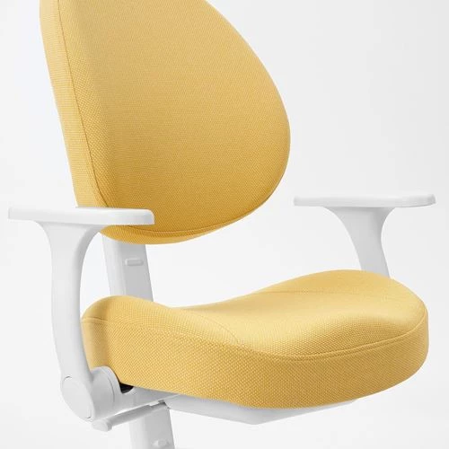 Стул детский - IKEA GUNRIK, 102х58 см, белый/желтый, ИКЕА (изображение №6)