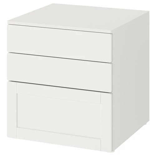 Комод детский - IKEA PLATSA/SMÅSTAD/SMASTAD, 60x55x63 см, белый, ИКЕА (изображение №1)