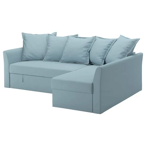 Чехол на угловой диван-кровать - HOLMSUND IKEA/ ХОЛМСУНД  ИКЕА,  голубой (изображение №2)