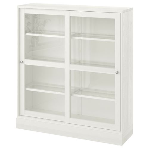 Шкаф-витрина с цоколем - IKEA HAVSTA, 121x37x134 см, белый ХАВСТА ИКЕА