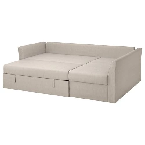 Угловой диван-кровать - IKEA HOLMSUND, 90x230см, бежевый, ХОЛЬМСУНД ИКЕА (изображение №1)