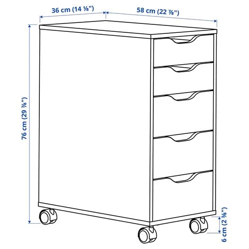 Ящик для хранения - IKEA ALEX, 36x76 см, коричневый, Алекс ИКЕА (изображение №4)