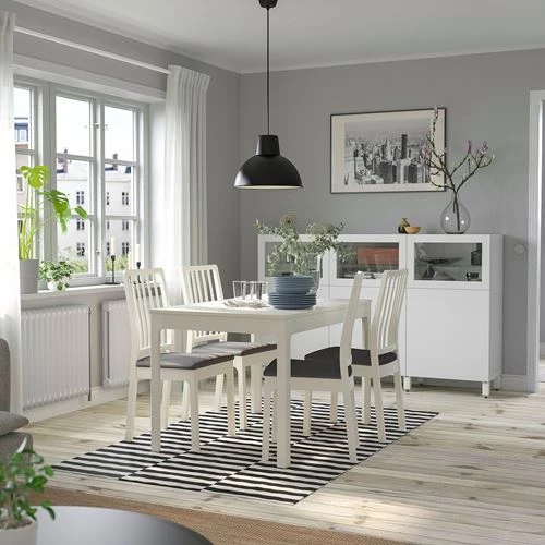 Стол и 4 стула - IKEA EKEDALEN, 120/180 см, белый/темно-серый, ЭКЕДАЛЕН ИКЕА (изображение №2)