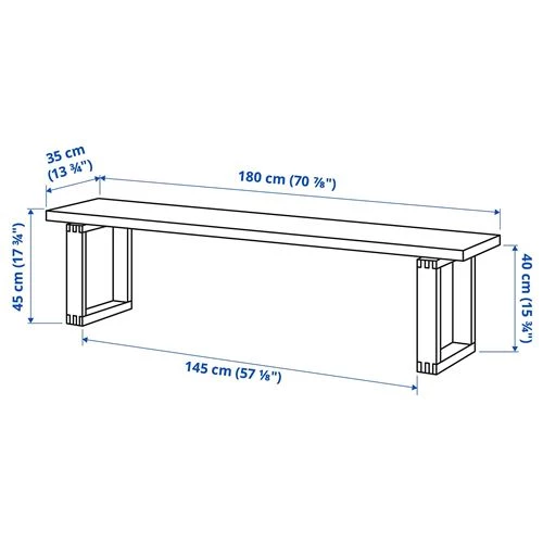Скамья - IKEA MÖRBYLÅNGA/MORBYLANGA, 45х180х35 см, коричневый, ИКЕА (изображение №5)