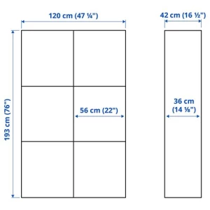 Комбинация для хранения - IKEA BESTÅ/BESTA, 120x42x193 см, серый, Беста/Бесто ИКЕА