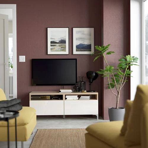 Тумба под ТВ - IKEA BESTÅ/BESTA, 120x42x48 см, коричневый, Бесто ИКЕА (изображение №3)