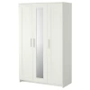 Шкаф платяной 3-дверный - IKEA BRIMNES, 117х190 см, белый, БРИМНЭС/БРИМНЕС ИКЕА (изображение №1)