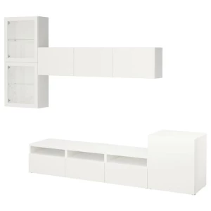 Тумба под телевизор - IKEA BESTÅ/BESTA, 300x42x211 см, белый, Бесто ИКЕА
