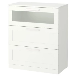 Комод с 3 ящиками - IKEA BRIMNES, 78х95 см, белый, БРИМНЭС/БРИМНЕС ИКЕА