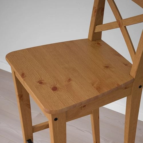 Барный стул - IKEA INGOLF/ИКЕА ИНГОЛЬФ, 39х45х102 см, морилка/антик (изображение №7)