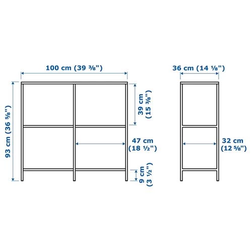 Стеллаж - IKEA VITTSJÖ/VITTSJO, 100х36х93 см, черно-коричневый/стекло, ВИТШЁ/ВИТШЕ ИКЕА (изображение №6)