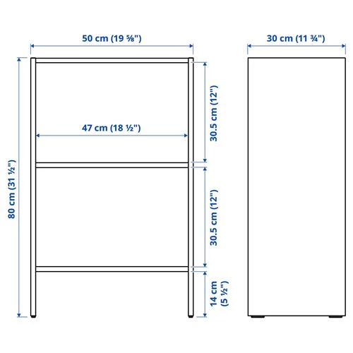 Книжный стеллаж - IKEA BAGGEBO, 50х30х80см, белый, БАГГЕБО ИКЕА (изображение №5)