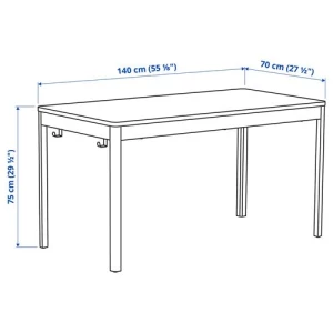 Письменный стол - IKEA IDÅSEN, 140х70 см, темно-серый/черный, ИДОСЕН ИКЕА