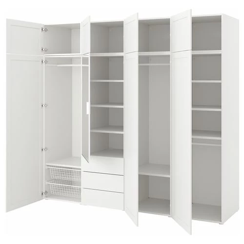 Платяной шкаф - IKEA PLATSA/ПЛАТСА ИКЕА, 57x221x240, белый (изображение №1)