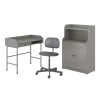 Комбинация: стол, кресло и шкаф - IKEA HAUGA/BLECKBERGET, 100х45 см, 116х70х41 см, серый, ХАУГА/БЛЕКБЕРГЕТ ИКЕА