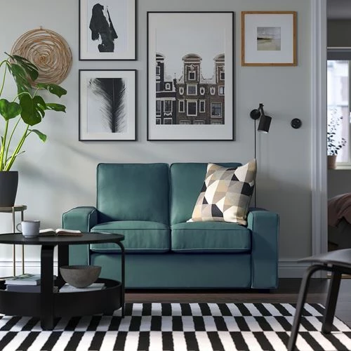 Компактный 2-местный диван - IKEA KIVIK, 67x85x133см, зеленый, КИВИК ИКЕА (изображение №2)