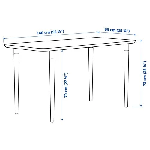 Письменный стол - IKEA ANFALLARE/HILVER, 140х65 см, бамбук/белый, АНФАЛЛАРЕ/ХИЛВЕР ИКЕА (изображение №7)