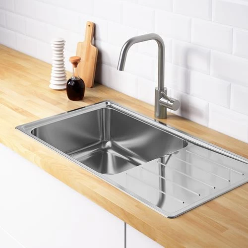 Встраиваемая мойка - IKEA VATTUDALEN/LILLVIKEN, 47х86 см, нержавеющая сталь, ВАТТУДАЛЕН/ЛИЛЛЬВИКЕН ИКЕА (изображение №2)