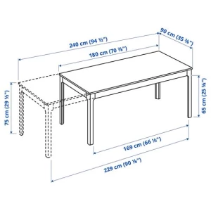 Раздвижной обеденный стол - IKEA EKEDALEN, 180/240х90 см, темно-коричневый, ЭКЕДАЛЕН ИКЕА