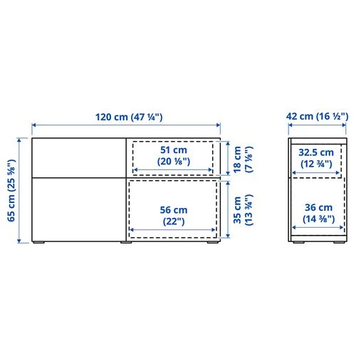 Комбинация для хранения - IKEA BESTÅ/BESTA/Беста/Бесто ИКЕА, 120x42x65 см, черный, (изображение №6)