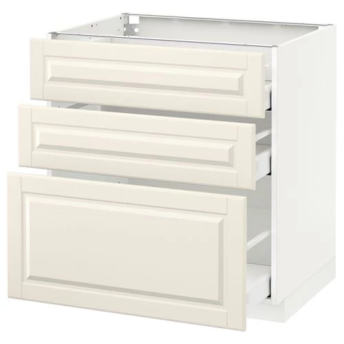 Напольный шкаф с 3 ящиками - IKEA METOD/MAXIMERA, 80х60 см, белый МЕТОД/МАКСИМЕРА ИКЕА (изображение №1)