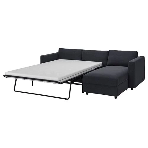 Диван угловой 2-местный - IKEA VIMLE, 271х98/241х83 см, синий/черный, ВИМЛЕ ИКЕА (изображение №2)