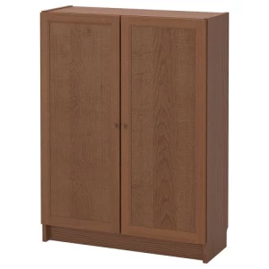 Книжный шкаф с дверцей - BILLY/OXBERG IKEA/ БИЛЛИ/ОКСБЕРГ ИКЕА, 30х80х106 см, коричневый