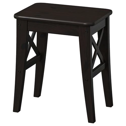 Табурет деревянный - IKEA INGOLF/ИНГОЛЬФ ИКЕА, 45х40х30 см, черный (изображение №1)
