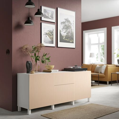 Комбинация для хранения - IKEA BESTÅ/BESTA/БЕСТА/БЕСТО ИКЕА, 180x42x74 см, бежевый (изображение №2)