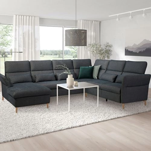 5-местный угловой диван и шезлонг - IKEA FAMMARP, 109x108см, серый/черный, ФАММАРП ИКЕА (изображение №2)