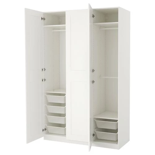 Гардероб - IKEA PAX/GRIMO, 150x60x236 см, белый ПАКС/ГРИМО ИКЕА (изображение №1)