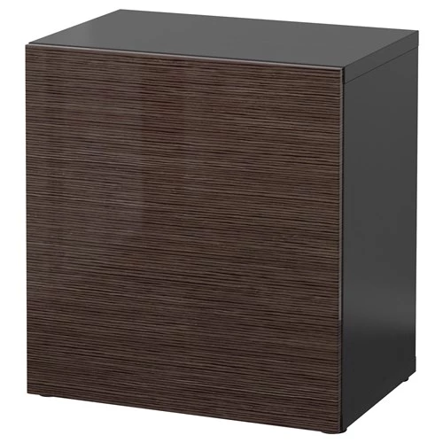 Стеллаж - IKEA BESTÅ/BESTA, 60x40x64 см, коричневый, Бесто ИКЕА (изображение №1)