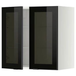 Настенный шкаф с полками - IKEA METOD, 60x60 см, белый/черный МЕТОД ИКЕА
