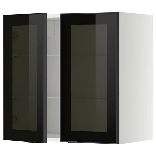 Настенный шкаф с полками - IKEA METOD, 60x60 см, белый/черный МЕТОД ИКЕА (изображение №1)