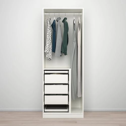 Гардероб - IKEA PAX/FORSAND/VIKEDAL, 75x60x201 см, белый ПАКС/ФОРСАНД/ВИКЕДАЛЬ ИКЕА (изображение №2)