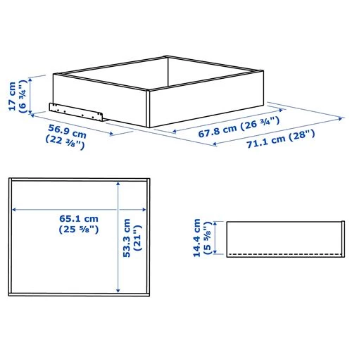 Ящик с фронтальной панелью - IKEA KOMPLEMENT, 75x58 см, бежевый КОМПЛИМЕНТ ИКЕА (изображение №3)